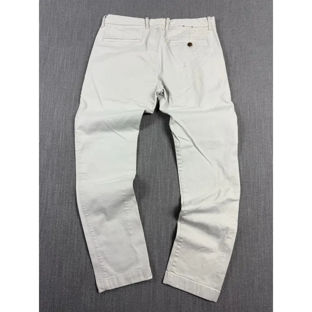 J.Crew Flex Slim Chino Pants Men’s 33x30 Cream Stretch Casual Cotton